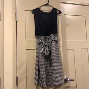 Houndstooth fit and flare dress